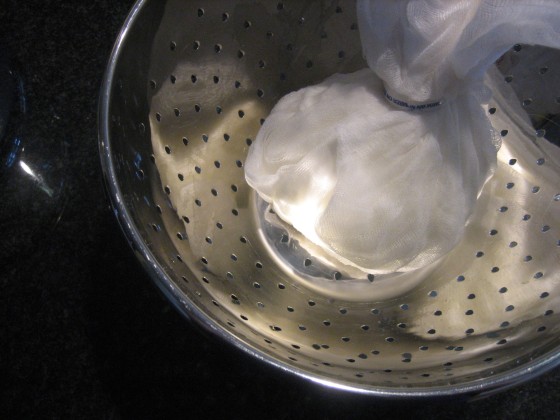 How to Make Ricotta at Home - Draining Curds